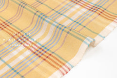 DEADSTOCK Japanese Fabric Linen Modal Cotton Plaid - mustard - 50cm
