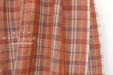 DEADSTOCK Japanese Fabric Linen Modal Cotton Plaid - vermilion - 50cm