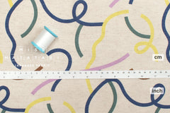 Japanese Fabric Yay Yay - blue, lime, green - 50cm