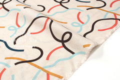 Japanese Fabric Yay Yay - aqua, orange, brown - 50cm