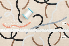 Japanese Fabric Yay Yay - peach, grey, black, white - 50cm