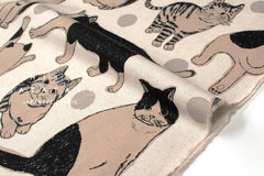 Japanese Fabric Sweet Kitty - A - 50cm