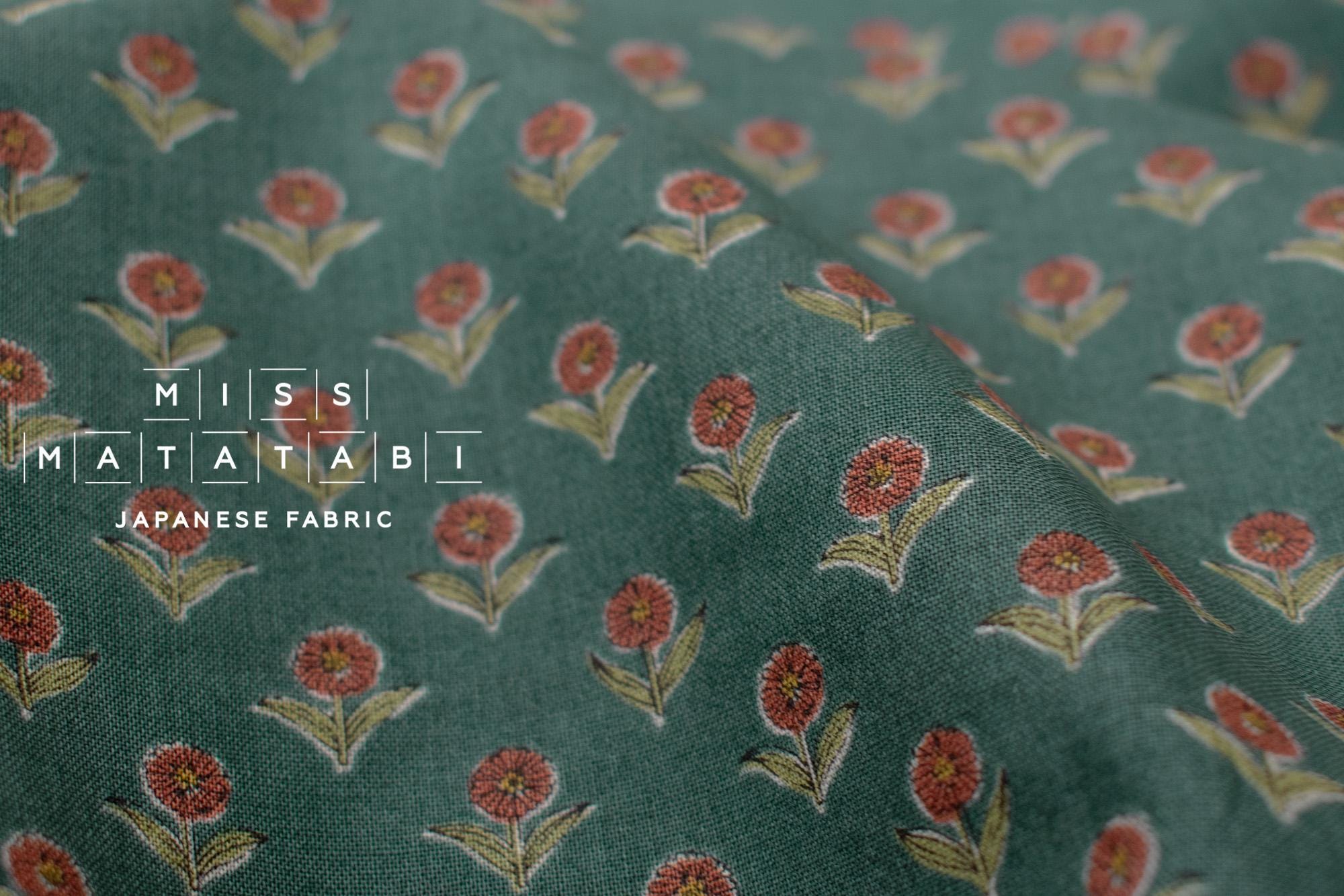 Japanese Fabric Arabella Floral - green - 50cm