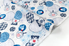 Japanese Fabric Summer in Japan Slub Cotton - A - 50cm