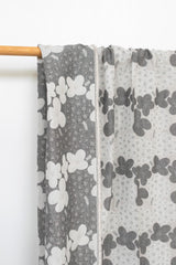 Japanese Fabric Yarn Dyed Woven Jacquard Yomogi and Hydrangea - grey - 50cm