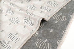 Japanese Fabric Yarn Dyed Woven Jacquard Pumpkins - grey - 50cm