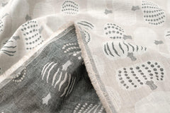 Japanese Fabric Yarn Dyed Woven Jacquard Pumpkins - grey - 50cm