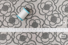 Japanese Fabric Yarn Dyed Woven Jacquard Pop Flowers - grey - 50cm