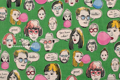 Japanese Fabric The People We Meet - green - 50cm