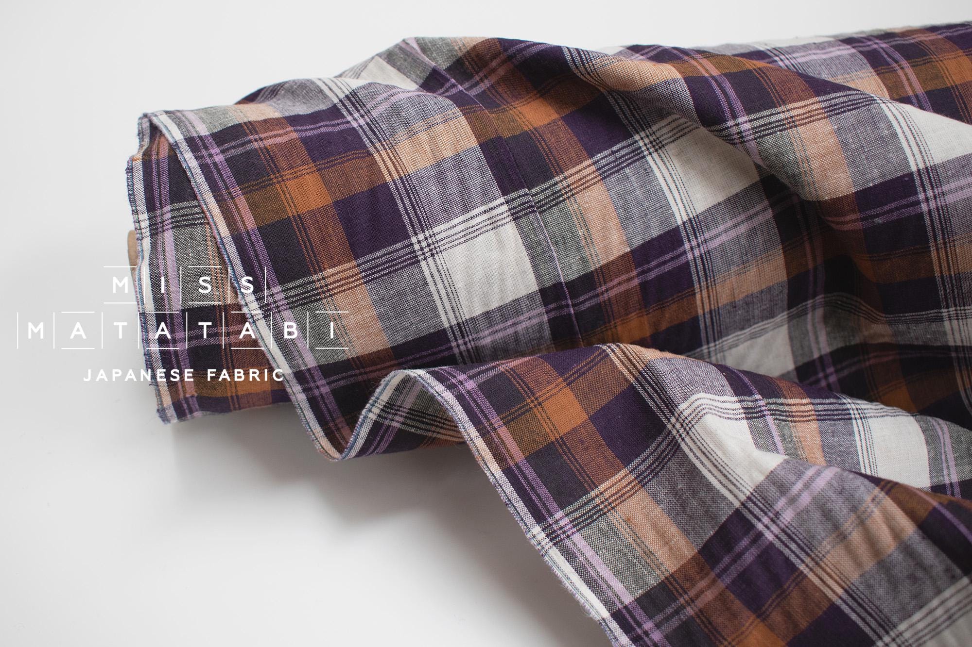 DEADSTOCK Japanese Fabric Madras Check Cotton I - 8 - 50cm