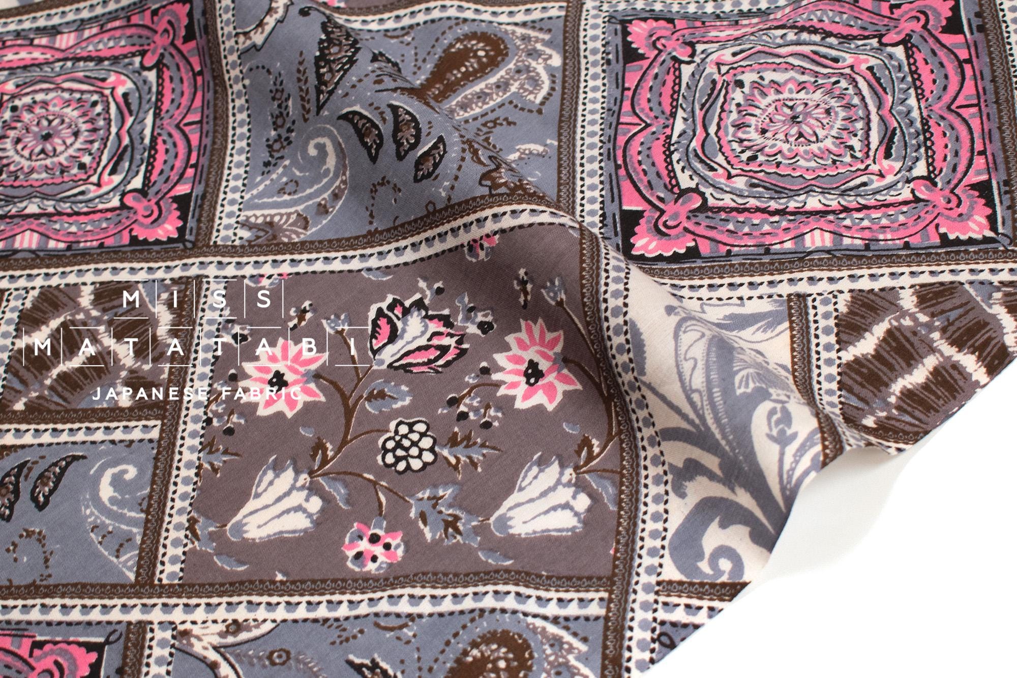 Hand Printed Indian Cotton Voile - F3 - 50cm