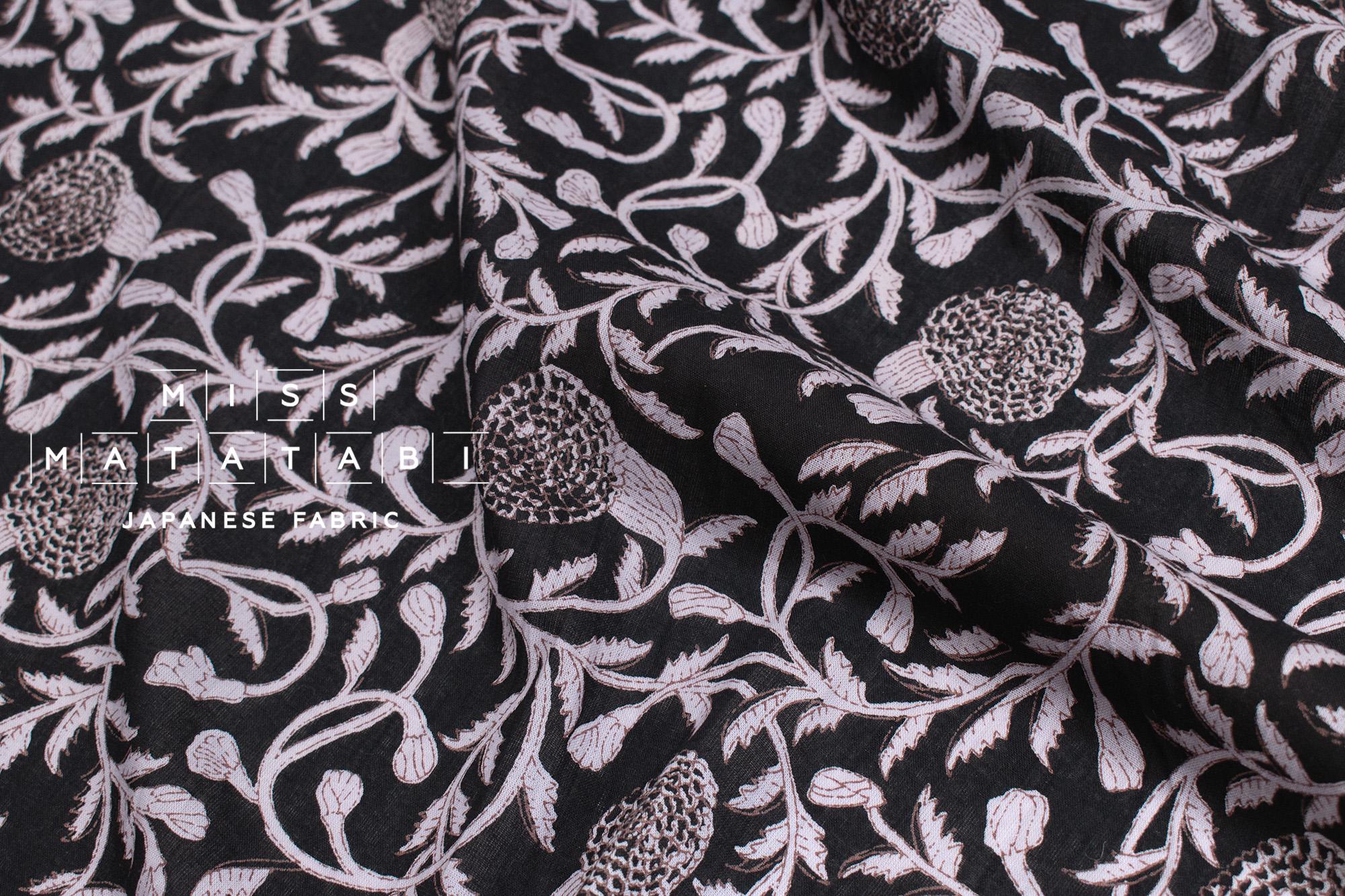 Hand Printed Indian Cotton Voile - H2 - 50cm