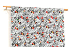 Japanese Fabric Uno Cards - grey - 50cm