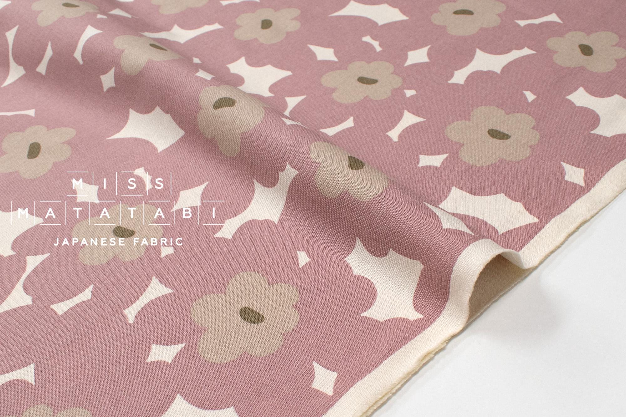 Japanese Fabric Akane Flowers - pink - 50cm
