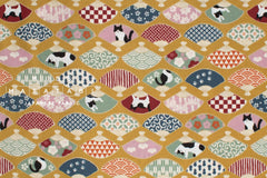 Japanese Fabric Hachiware Tuxedo Cats - 1A - 50cm