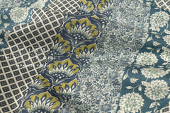Japanese Fabric Coollage Floral - blue - 50cm