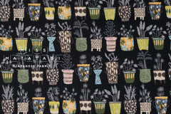DEADSTOCK Japanese Fabric All the Plants - black - 50cm