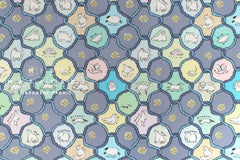 Japanese Fabric We Love Animals - blue, green - 50cm