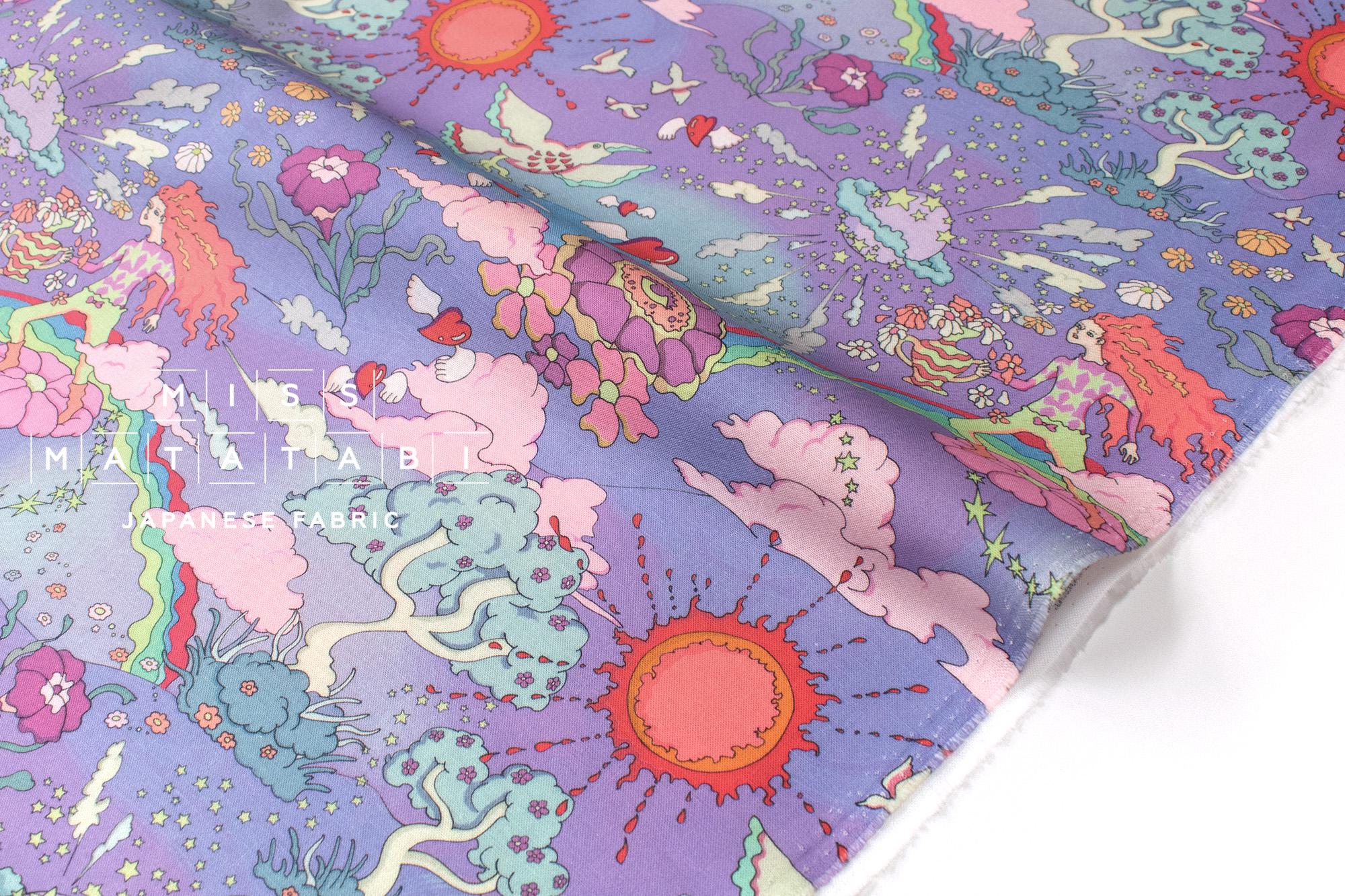 Japanese Fabric Dreamland - purple, pink - 50cm