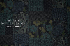 Japanese Fabric Wagara Patches - A blue - 50cm