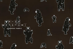 Japanese Fabric The Best Bears - chocolate brown - 50cm