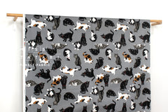 Japanese Fabric Best Cats - grey - 50cm