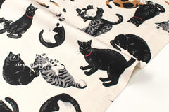 Japanese Fabric Best Cats - cream - 50cm