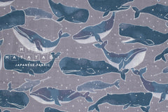 Japanese Fabric - Whales Double Gauze - C3 - 50cm