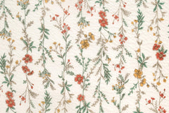 Japanese Fabric Cotton Ripple Trailing Floral - D orange, green - 50cm