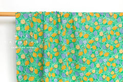 DEADSTOCK Japanese Fabric Lemons - bright green - 50cm