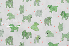 Japanese Fabric Fluffy Pups - green - 50cm