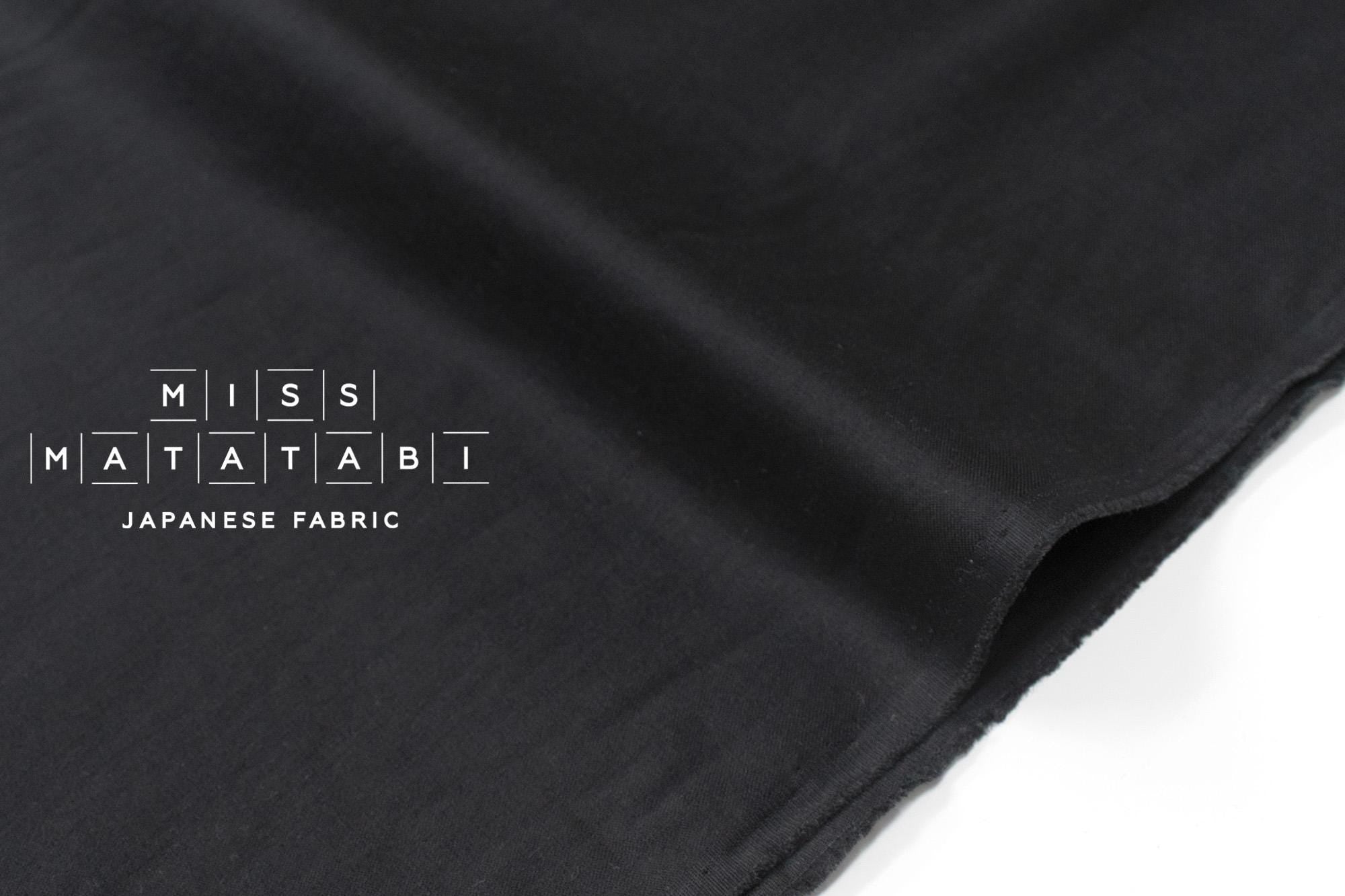 Japanese Fabric Organic Cotton Solids - black - 50cm