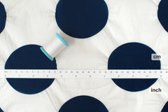 Japanese Fabric Dots Ripple Enshuku Lawn - navy blue, white - 50cm