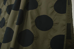 Japanese Fabric Dots Ripple Enshuku Lawn - olive green - 50cm