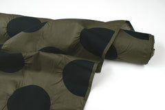 Japanese Fabric Dots Ripple Enshuku Lawn - olive green - 50cm