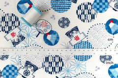 Japanese Fabric Summer in Japan Slub Cotton - A - 50cm