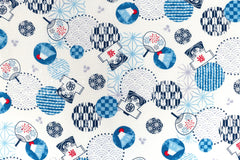 Japanese Fabric Summer in Japan Slub Cotton - A - 50cm
