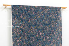 Japanese Fabric Wildflower Linen Blend - B blue - 50cm