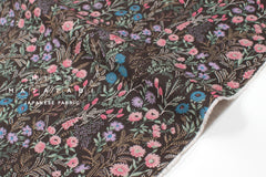 Japanese Fabric Wildflower Linen Blend - C brown - 50cm