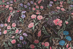 Japanese Fabric Wildflower Linen Blend - C brown - 50cm