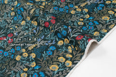 Japanese Fabric Wildflower Linen Blend - D green - 50cm