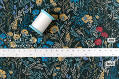 Japanese Fabric Wildflower Linen Blend - D green - 50cm
