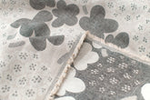 Japanese Fabric Yarn Dyed Woven Jacquard Yomogi and Hydrangea - grey - 50cm