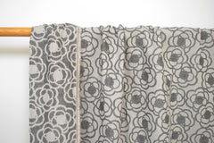 Japanese Fabric Yarn Dyed Woven Jacquard Pop Flowers - grey - 50cm