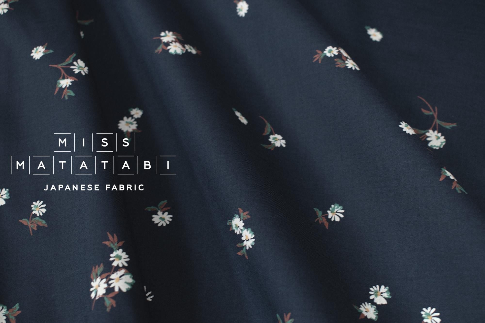 Japanese Fabric Little Posy - navy blue - 50cm