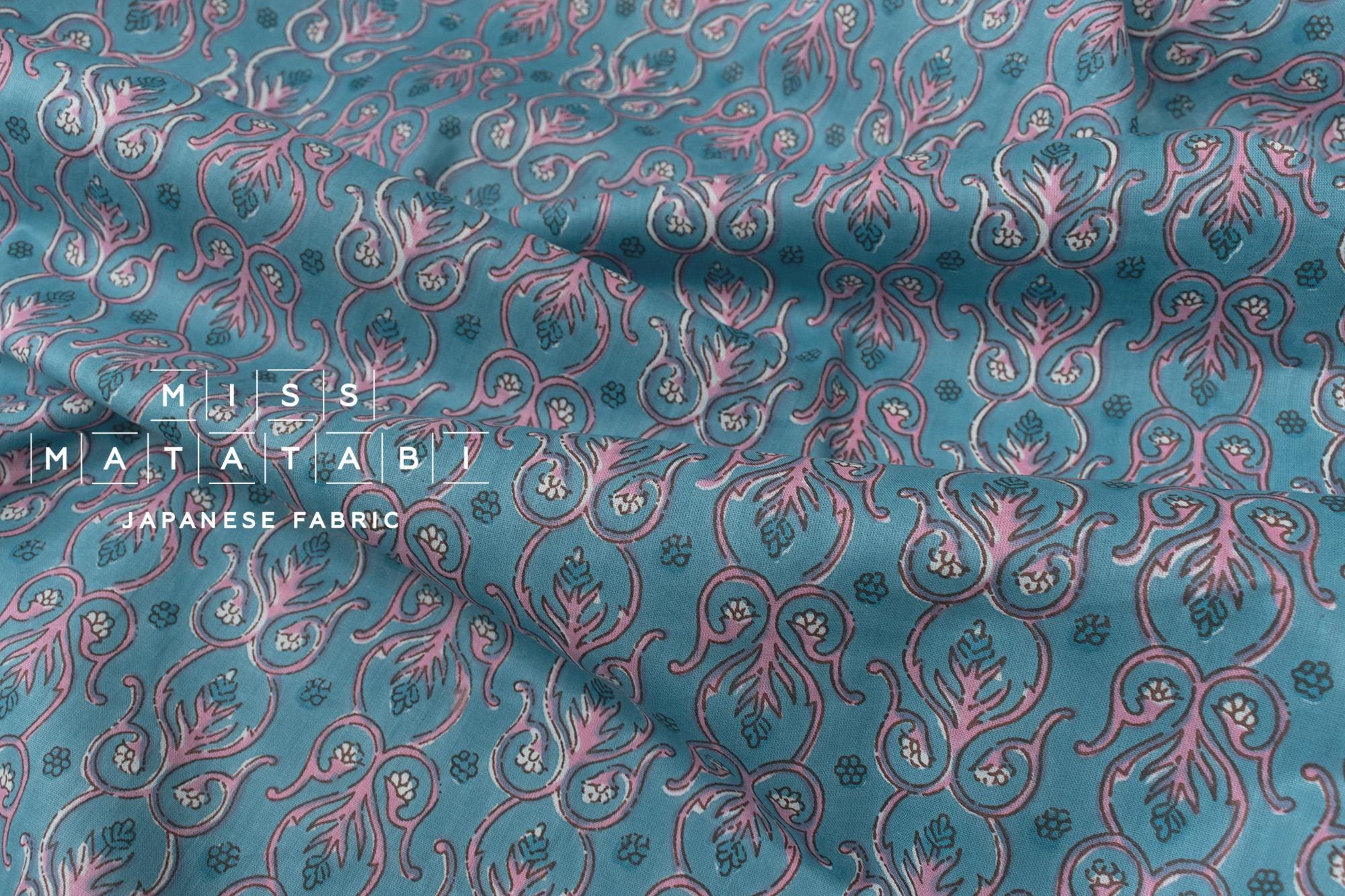 Hand Printed Indian Cotton Voile - E3 - 50cm