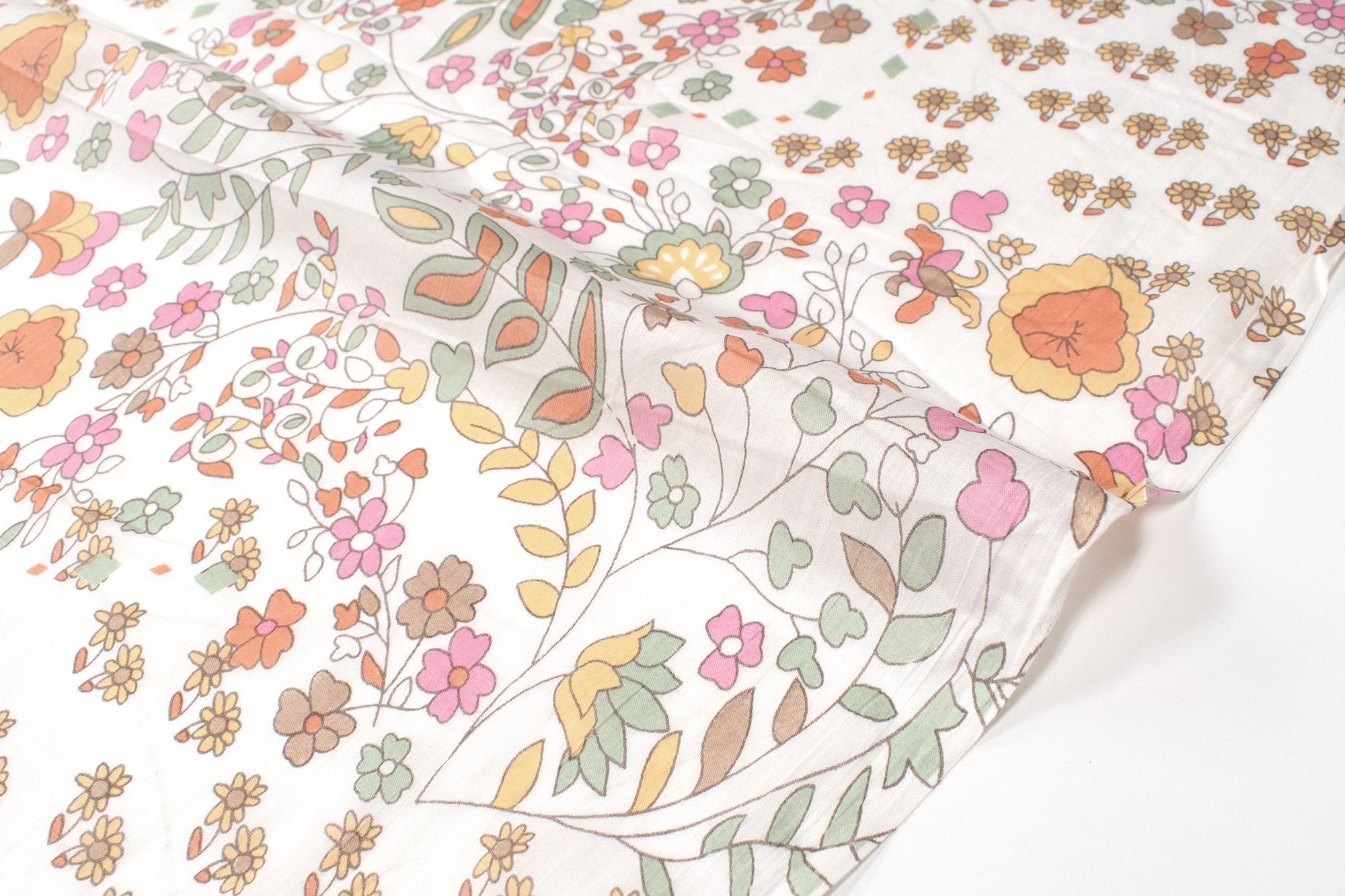 Hand Printed Indian Cotton Voile - D1 - 50cm