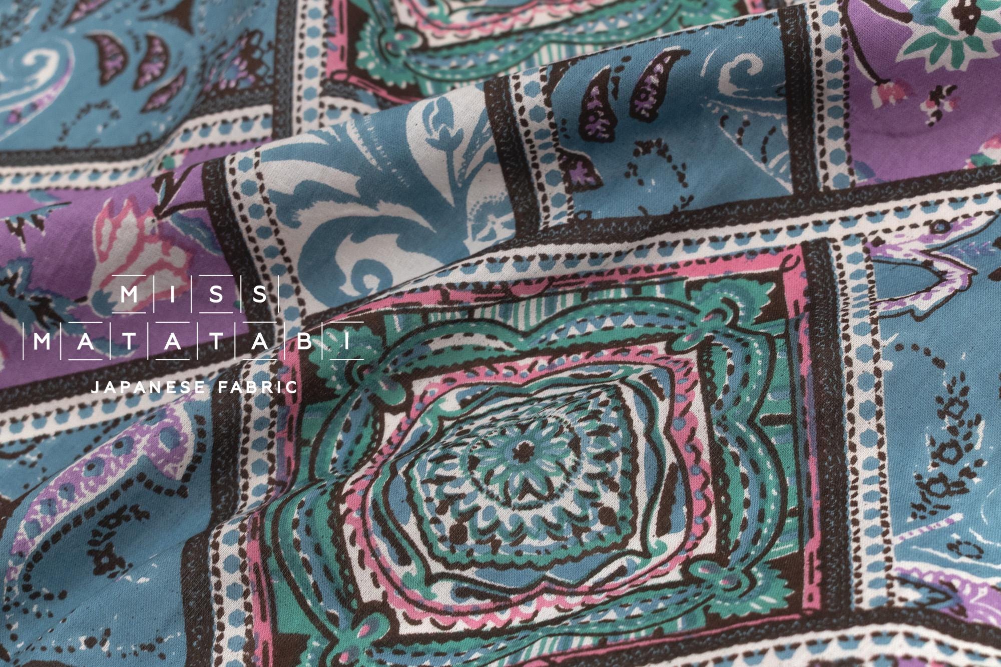 Hand Printed Indian Cotton Voile - F1 - 50cm