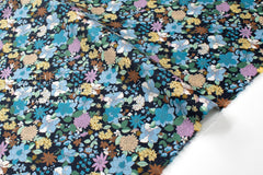 Japanese Fabric Floral Burst - E navy - 50cm
