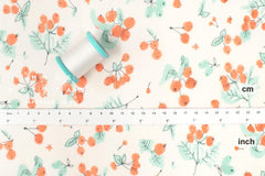 Japanese Fabric Berries - orange, aqua - 50cm